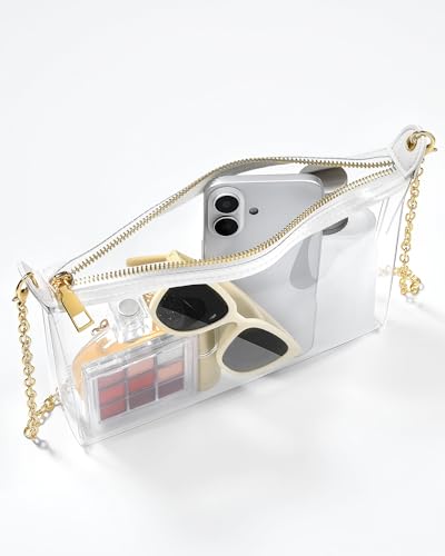 HULISEN Clear Bag for Stadium Events, Clear Purses for Women Stadium Crossbody, Transparent Handbag for Concerts & Sports Fan - style: A17