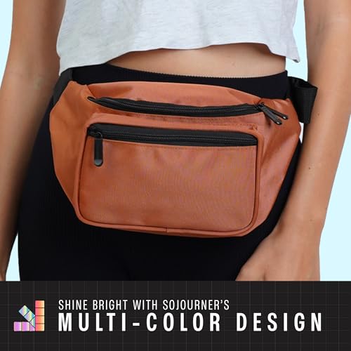 Brown Fanny Pack Belt bag - Crossbody Waist Bag for Men or Women - Hands-Free, Waterproof Large Bumbag for Hiking, Running, and Travel - color: Brown Classic