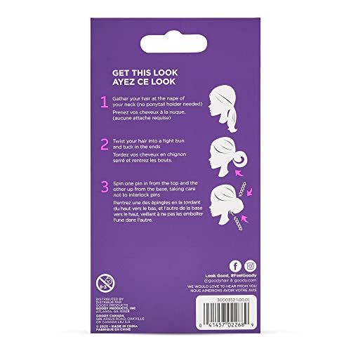 Goody Mini Spin Pins, 2 Ct, Spiral Clips for Quick & Easy Buns, All-Day Hold Twist Corkscrew Bobby Pins, Pain-Free Hair Accessories for Women, Men Boys & Girls, All Hair Types - color: 2 Count