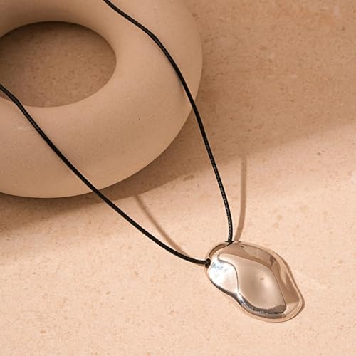 Frodete Statement Necklace for Women Chunky Gold Necklaces Long Pendant Necklace Boho Necklaces Gold Pendant Jewelry Cowboy Chic Style Cowgirl Outfit - color: Z7:Silver Necklace