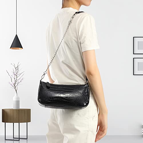Loiral Small Purse for Women, Retro Classic Tote HandBag Shoulder Bags Clutch Purse - color: 2 Black