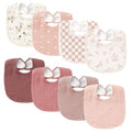 Konssy Muslin Baby Bibs 8 Pack Baby Bandana Drool Bibs Cotton for Unisex Boys and Girls, Soft Absorbent Set for Teething and Drooling - color: Mauve