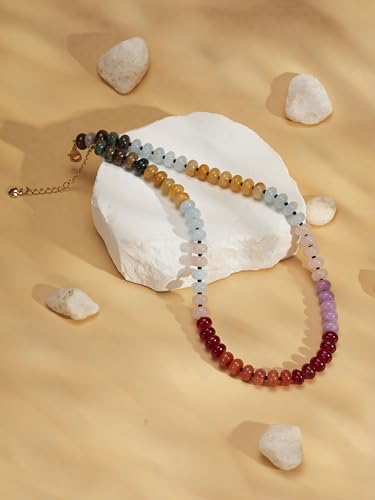 Sacina Trendy Boho Colorful Beaded Crystal Choker, Y2k Summer Beach Necklace, Boho Necklace, Hippie Jewelry, Christmas Jewelry Gift for Women - color: C