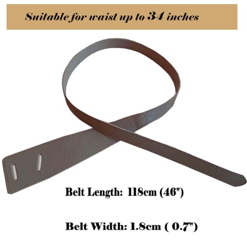 ALAIX Women's Leather Belt Dress Belt for Jeans Jumpsuit Coat Fashion Tie a Knot Genuine Leather Waist Belt - color: Cappuccino, size: Waist Size up to 39 inches
