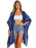 Breezy Lane Kimonos for Women Swimsuit Coverups Beach Cover Up Swimwear Cardigan Summer - color: A1 Blue Print