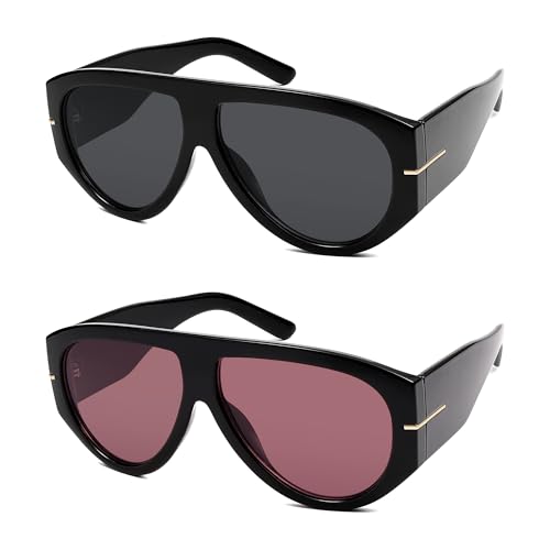 Oversized Retro Aviator Sunglasses Womens Mens 70s Classic Vintage Sun Glasses AR82227 - color: Deep Black+tortoise/Grey