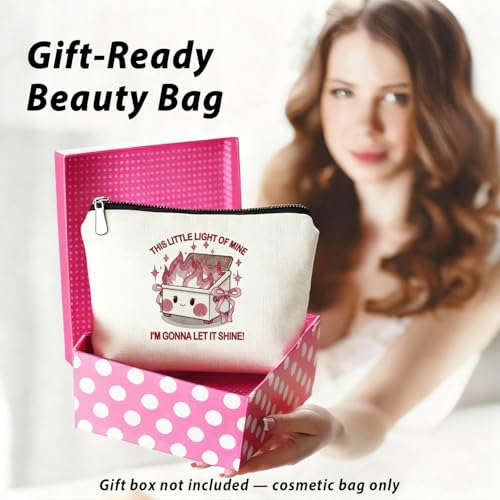 Cute Pink Bow Dumpster Fire Gifts Makeup Bag, Dumpster Bag,Dumpster Fire Cosmetic Bags for Women, Inspirational Positive Encouragement Gifts for Women Zipper Pouch - color: 01-dumpster fire(03)