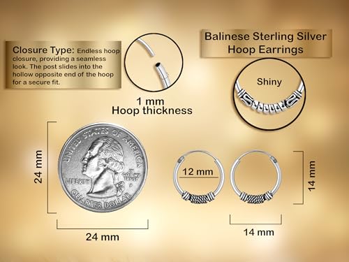 AeraVida Unique Bali Chic Tribal Coil and Ball Sterling Silver Hoop Earrings | Artistic Boho-Inspired Lightweight Jewelry for Women - style: Style3