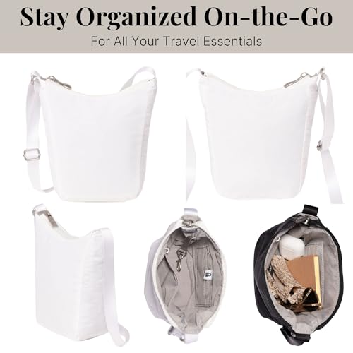 Baggallini Swift Mini Crossbody Bag for Women - 4.5x7 Small Travel Purse with Crossbody Strap and RFID - color: B-lite Bright White