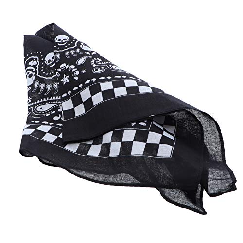 Motique Accessories Skull Bandana - color: Checkered