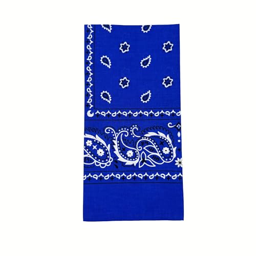 Vamqor 100% Cotton 10 Pack Fine Bandanas - color: Royal Blue