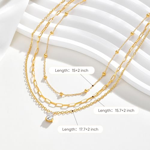KSF Gold Lariat Necklace for Women Y Shaped Layered CZ Drop Chain | Y shaped necklace; Layered CZ detail; Long lariat style; Gift for her - color: Gold-10