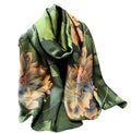 Acotavie Scarfs for Women Dressy Fashion Scarves Long Floral Pattern Scarf Lightweight Sunscreen Shawls - color: C001 Green