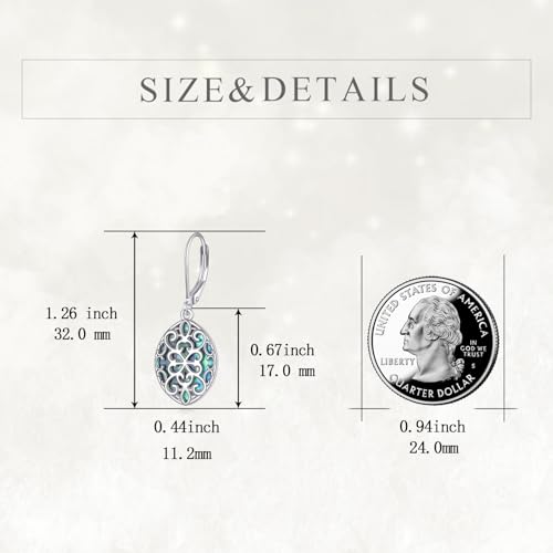 TIGER RIDER Abalone Shell 925 Sterling Silver Dangle Earrings Lightweight Filigree Dangle Drop Earrings for Women - style: Teardrop Drop