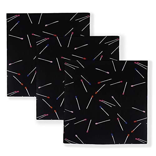 Cotton Bandanas for Men & Women Paisley Cowboy Bandana Handkerchiefs for Hair 22x22 - color: 3pcs Firewood Stick Pattern-1