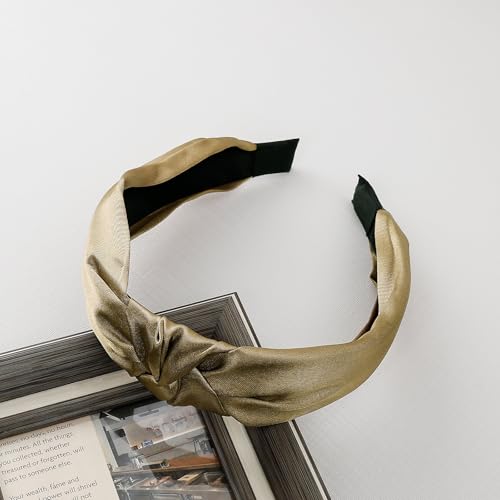 3-Piece Top Knotted Floral Pattern Headbands for Women & Girls, Cute Flower Print Knot Headband, Non Slip Fashion Hair Bands Hairbands (Coffee) - color: Coffee