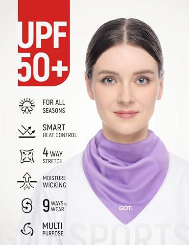GOT Sports UPF 50+ Cooling Bandana for Men & Women - Thermoregulation, Moisture-Wicking, Sun Protection Bandana Neck Wraps - color: Purple