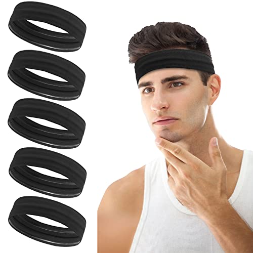 Workout Headbands Non Slip Headband Sport Headbands Sweatbands Elastic Sport Hair Bands for Sports Travel Indoor Fitness Gym - color: solid3