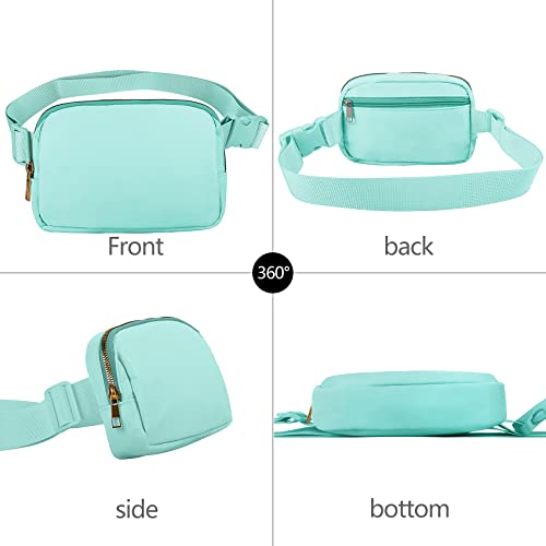 VOROLO Fanny Pack For Women And Men Crossbody Bag Belt Bag with Adjustable Strap Graduation Gifts Light Green - color: Light Green, style: 1 Pack Fanny Pack