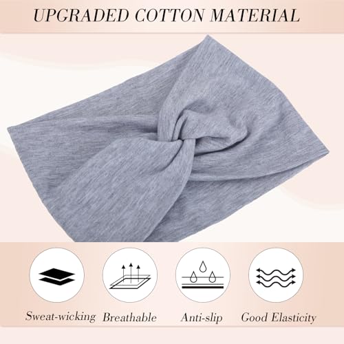 obeoby 6 Pack Wide Turban Headbands for Women Non Slip, 6inch Thick Head Wraps Knotted Hair Bands for Lady Large African Wide Hair Wrap - color: Brown series