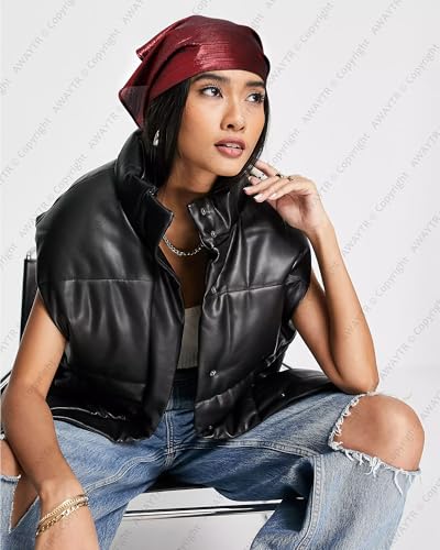 AWAYTR Y2K Hair Bandanas for Women Hair - 2Pcs Punk Head Wraps for Girls Hair Scarf Grunge Disco Head Cover - color: Solid (Gold/Wine)