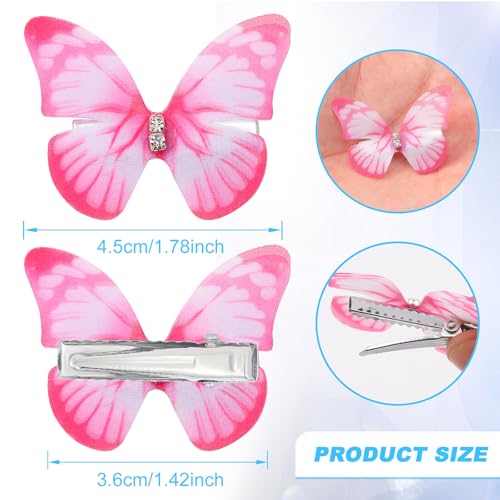 20Pcs Butterfly Hair Clips for Women Moving Glitter Butterfly Clip Fairy Accessories Light - color: Light