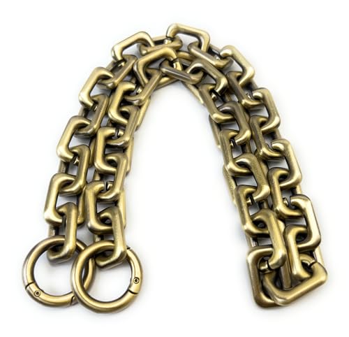 VersaKits 23.62'' Brass Heavyweight Chunky Purse Chain Strap | Premium Zinc Alloy Luxury-Inspired Design Wear-Resistant Finish Easy Clip-On Installation DIY Bag Upgrades - color: Brass, size: 23.62''(60cm)