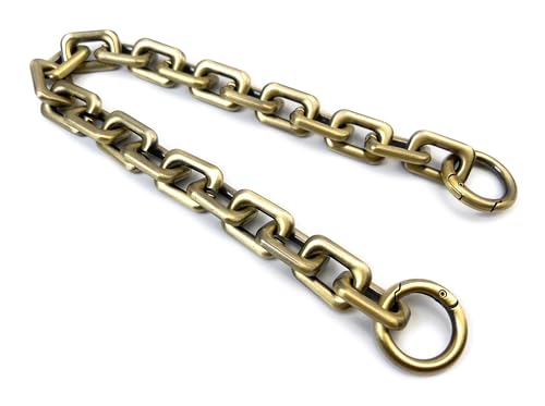 VersaKits 14.9'' Brass Heavyweight Chunky Purse Chain Strap | Premium Zinc Alloy Luxury-Inspired Design Wear-Resistant Finish Easy Clip-On Installation DIY Bag Upgrades - color: Brass, size: 14.9''(38cm)