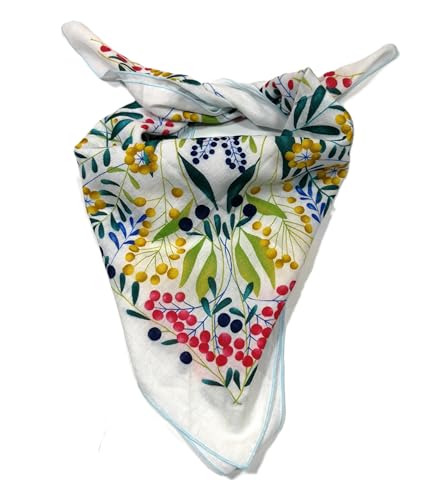 Shanlin Unisex Floral Cotton Square Scarf Bandanas 22x22 inch - color: Holly