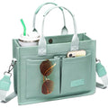 ZHMO Canvas Tote Bag for Women,Women's Bags Crossbody Bags Work Laptop Tote Bag Large Handbags Purse for Travel Nurse Teacher - color: Green With Compartments