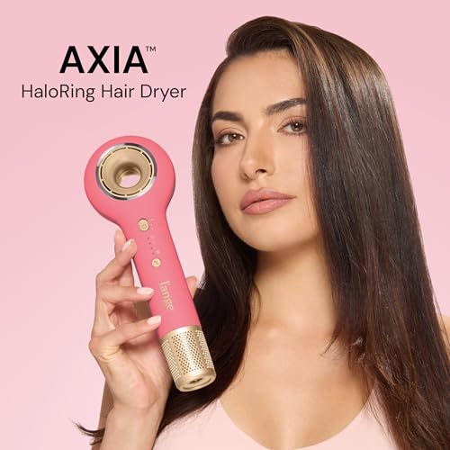 L’ANGE HAIR Axia HaloRing Ionic Hair Dryer | High Speed Professional Blow Dryer for Smooth, Frizz-Free Styles | Lightweight Brushless Motor with Concentrator & Wall Mount | 4 Heat Settings | Rose Gold - color: Rose Gold