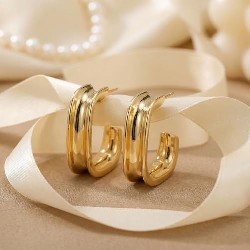 4 Pair Small Gold Hoop Earrings for Women Sensitive Ears - Hypoallergenic 14k Real Gold Plated Hoops Zirconia Cartilage Huggie Earrings Set Helix Piercing Earring Gold Jewelry for Women Gift - color: 1944 Hoop Gold