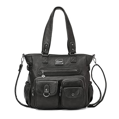 KL928 Large Purses for Women Shoulder Bag Tote Handbags Stylish Vegan Leather Hobo Bags Ladies, A-Black-4 | Large - color: 01-charcoal Gray