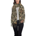 Skull Mushroom Hippie Scarf for Women– Winter Shawl with Tassels, Cozy Wrap for Women’s Festival & Casual Wear - color: Camo Hunting Camouflage Forest