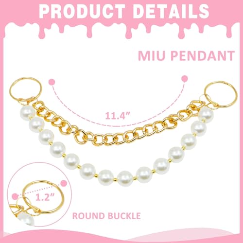 Pearls Charm for Bogg Bag, Accessories for Rubber Beach Bag Tote Handbag Crossbody Shoulder Bag Decoration, With Metal Buckle