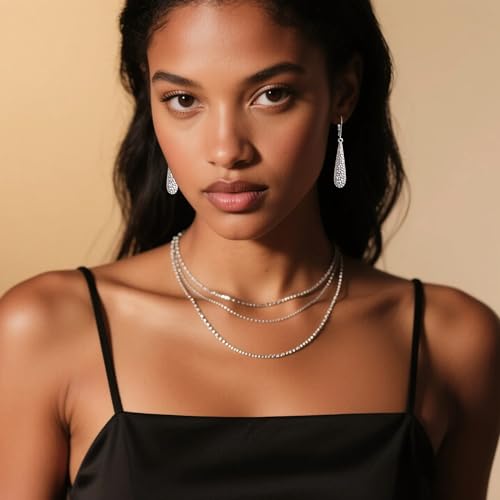 Silver Long Teardrop Dangle Earrings for Women, 14K Gold Plated Hypoallergenic Drop Leverback Earrings, Trendy Long Teardrop Dangle Earings for Jewelry Gifts - color: C-Silver
