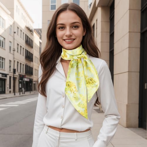 RIIQIICHY Hair Scarf for Women Like Silk Scarves Headband Neck Scarfs Twilly Purse Accessories - color: C012