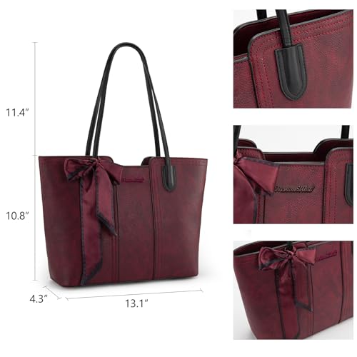 Montana West Tote Bags for Women Top Handle Satchel Purses - color: Dahila Red