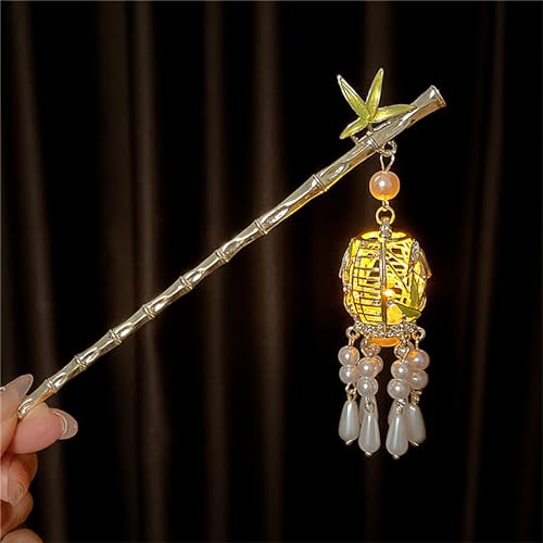 Lantern Light Hairpin Hair Stick Hair Accessories Coiled Tassel Hair Antique Hair pin for Women #05 - color: Color 034#05