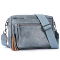 MEITRUE Crossbody Bags for Women, Vegan Leather Crossbody Purse Trendy Multi Pockets Shoulder Handbag with Tassel - color: 04-blue
