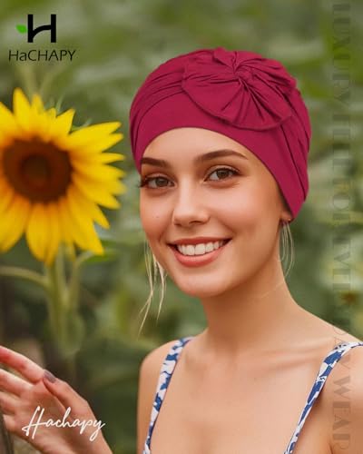Chemo Headwear for Women Cancer Patients Lightweight Head Coverings for Hair Loss Seasonal - color: Burgundy