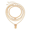 Gold Stack Necklace Chunky Necklaces for Women Trendy Coin Pendant Long Necklaces Western Jewelry for Women Cowgirl Cowboy Chic Country Outfit Boho Accessories Birthday Jewelry Gifts - color: F Gold Paperclip Chain Necklaces