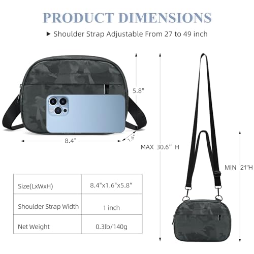MAXTOP Small Crossbody Bags for Women Belt Bag Fanny Pack with Adjustable Strap - color: Camo Dark Grey, style: Small Crossbody Bag