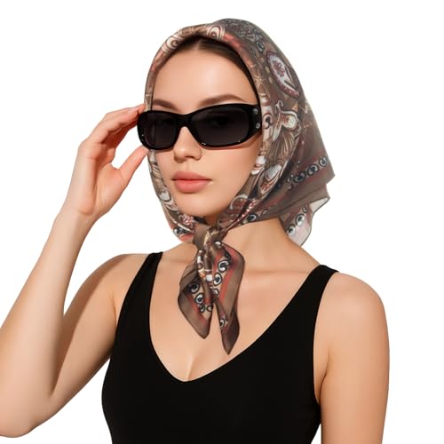 RIIQIICHY Women Head Hair Scarf Like Satin Silk Scarf Sleeping Hair Wrapping Night 27.5" - color: C016