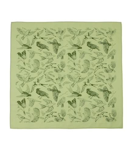 21"x21" Soft Cotton Bandana for Men and Women Unisex Head Wrap Scarf Headband Face Mask for Outdoor - color: Qm-green Birdland