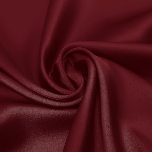RIIQIICHY 35 Inch Head Scarf for Women Hair Scarf Like Silk Scarf Square Scarf Bandanas for Women - color: Dark Red