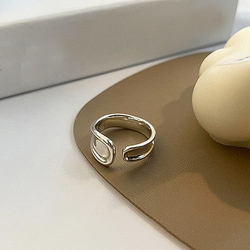 Handmade 925 Sterling Silver Ring Boho Thumb Band Open Statement Rings for Women Jewelry Christmas Gifts - color: Pattern 1