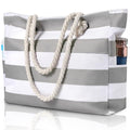 Clothirily Beach Bag for Women - Large Beach Tote Bag, Waterproof Sandproof Beach Bag with Zipper, Large Swim Pool Beach Tote - color: Grey
