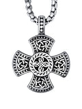 HAQUIL Celtic Cross Necklace, Stainless Steel Celtic Knots Triquetra Cross Pendant, Box Chain, Celtic Jewelry Gift for Men and Women