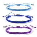 Caiyao 3Pcs Multicolor Handmade Friendship Braided Charm Bracelets Anklets Colorful Ajdjustable Woven Rope String Bracelets for Women Men Couple Summer Beach Surfer Boho Holiday Jewelry Gifts - style: SetE